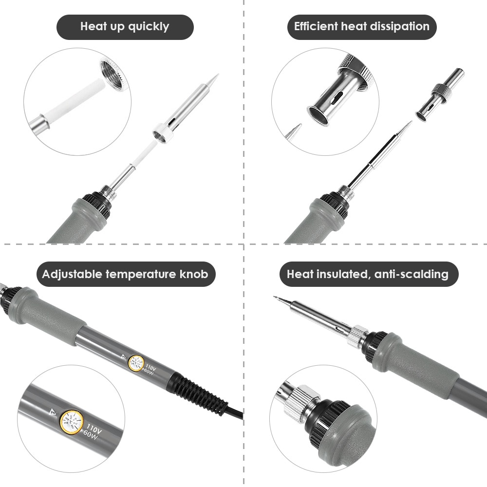 110v 220v 60w iron welding kit with adjustable temperature welding tool AD / DC portable multimeter welding repair tool