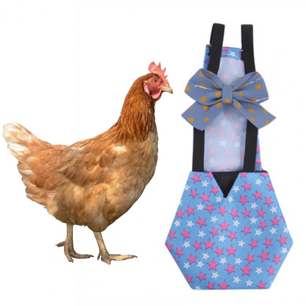 Elastic Belt Pet Poultry Bowknot Diapers Leak-proof Poultry Diaper Adjustable Poultry Chicken Cloth Diapers with Bow Tie