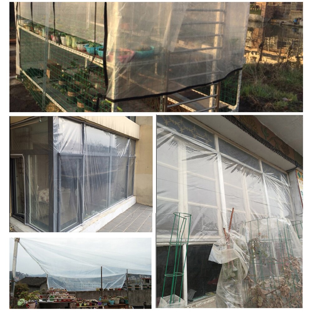 Waterproof PE Shade Cloth Cover Ground Plant Cover Transparent Sun Shade Gardening Accessories With Grommets Bungee Balls