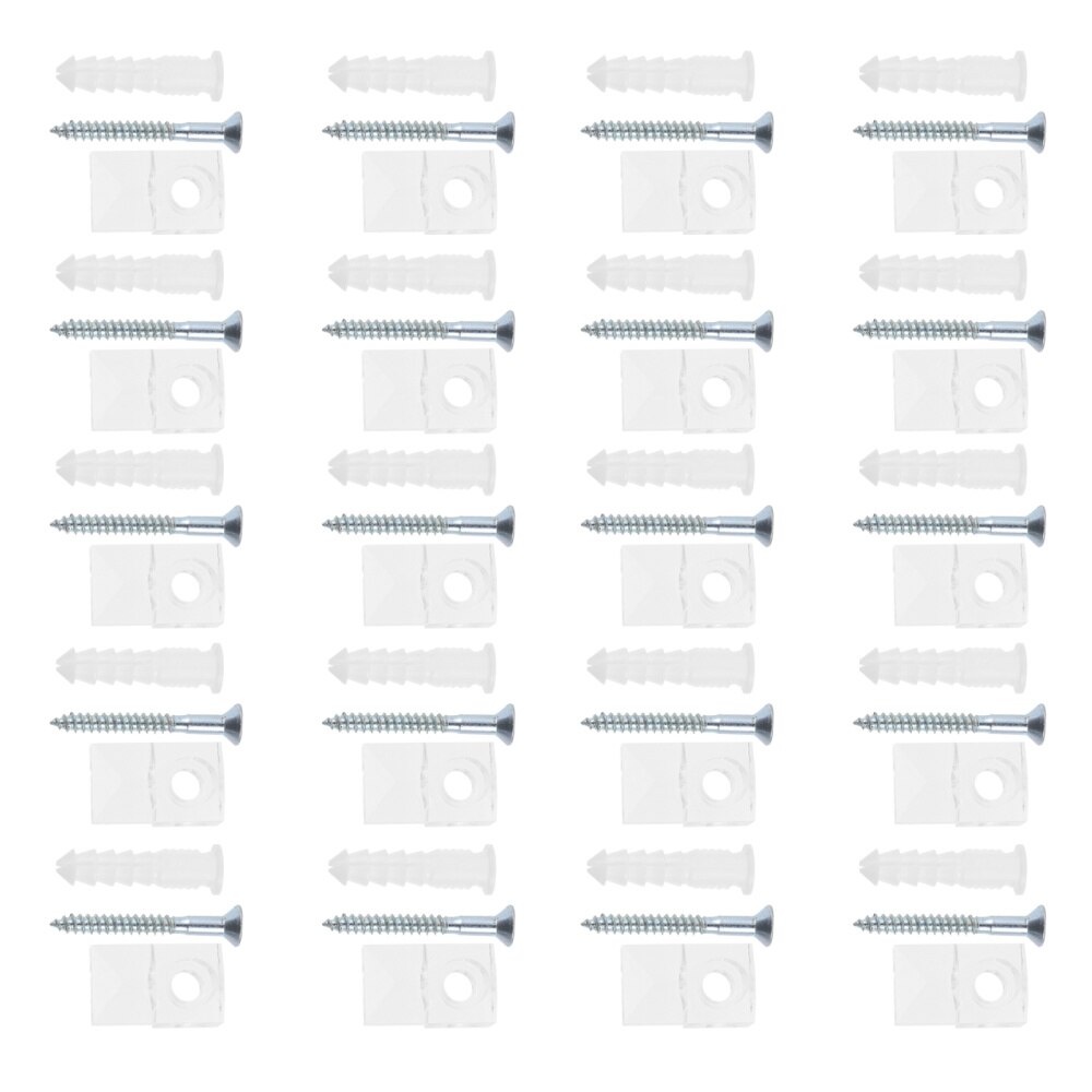 20 Sets of Non-punching Fixing Clips Mirror Hanger Clips Set Mirror Mount Clips