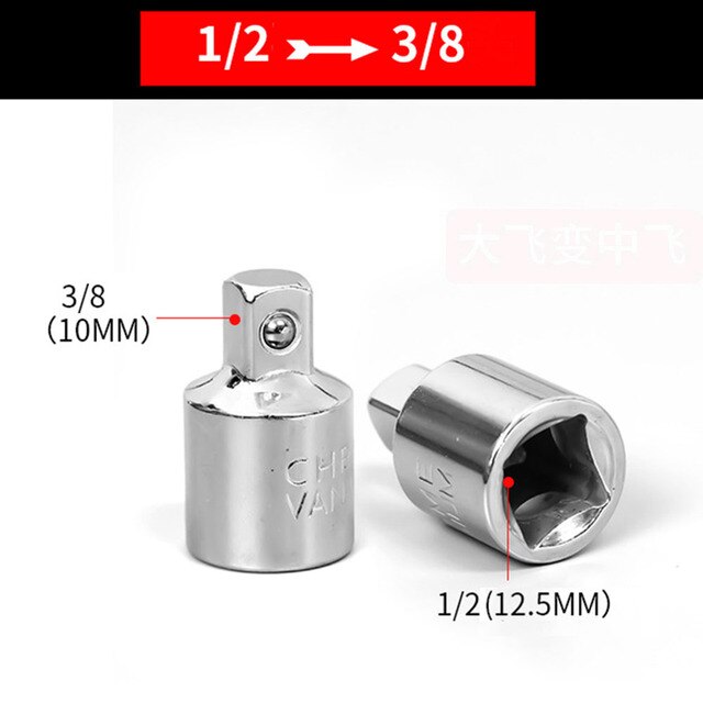 Socket Converter Adapter Reducer 1/2 3/8 3/8-1/4 3/4-1/2 Impact Socket Adapter Voor Auto Fiets Garage reparatie Tool: 1 2 3 8