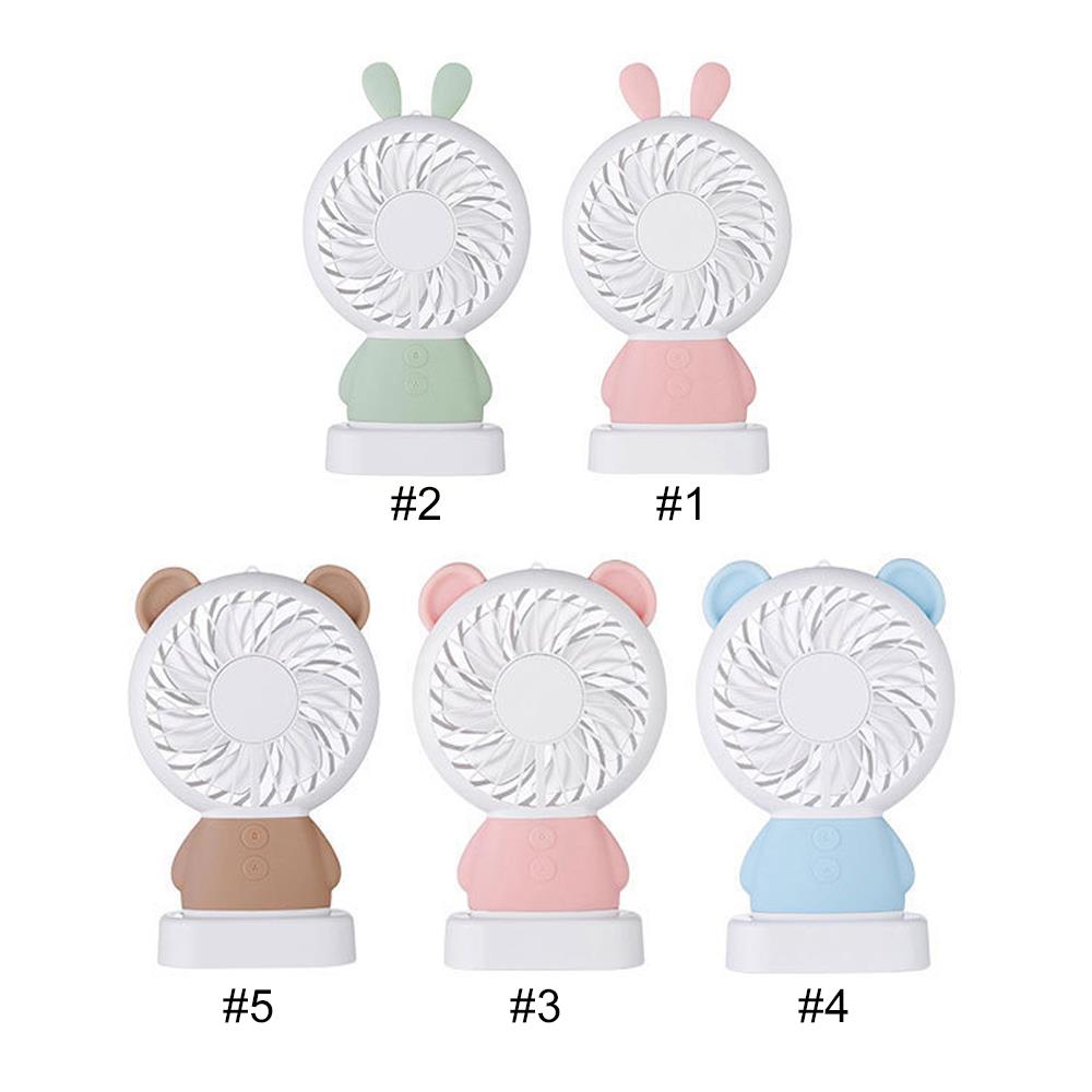 Ventilador portátil de bolsillo con luces coloridas de dibujos animados, ventilador de refrigeración para exteriores de verano de 800mAh Mini