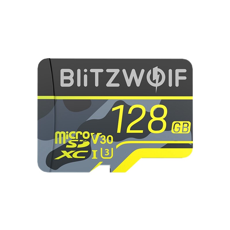 BlitzWolf-tarjeta de memoria BW-TF3 con adaptador C10 U3, tarjeta Micro SD de 64GB, tarjeta inteligente TF de 32/64/128/256GB para grabadora UAV de cámara