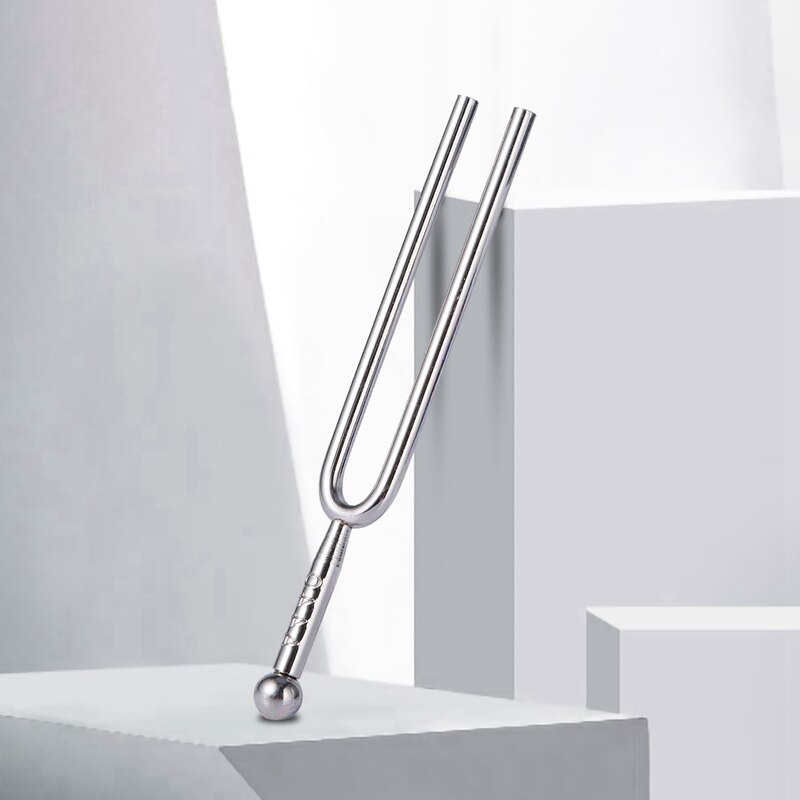 2 Pcs Tuning Fork with Soft Shell Case & C523 Instrument Tuner Silver Tone Metal Tuning Fork, 440 Hz & 523Hz