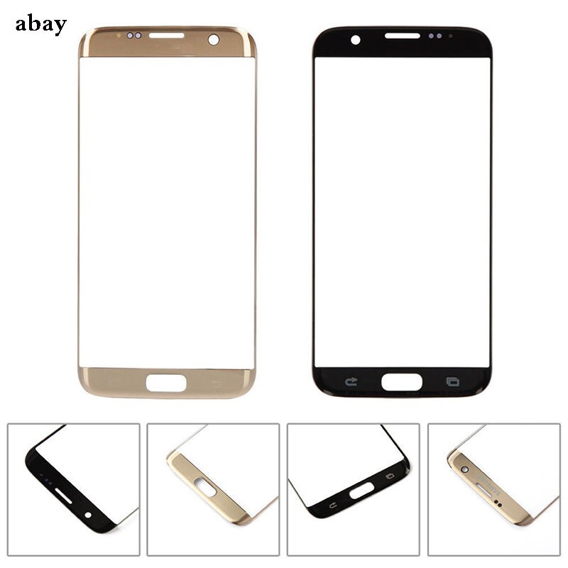 S7 S6 EDGE Front Outer Glass Lens Cover replacement For Samsung Galaxy S6 S7 Edge G925 G935 G935F G935FD LCD glass+Adhesive