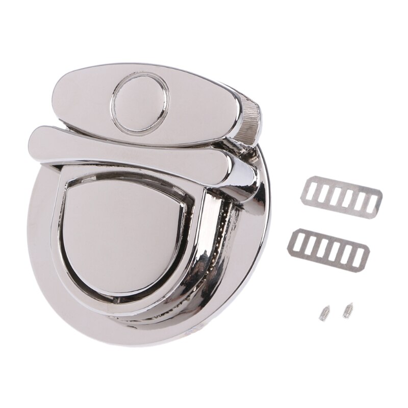 Buckle Twist Lock Hardware For Bag Shoulder Handbag DIY Craft Turn Locks Clasp: Silver