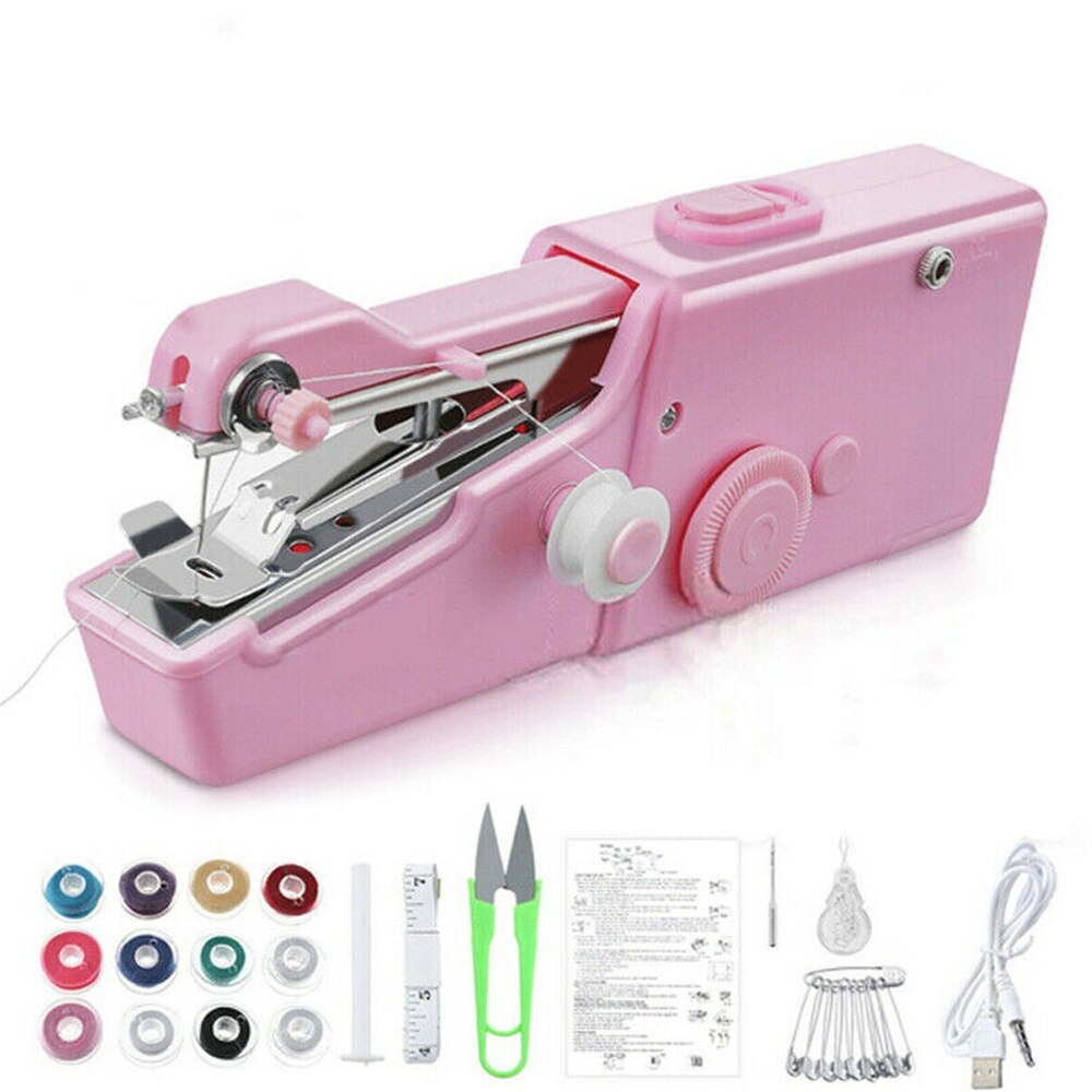 Portable Hand Sewing Machine Mini Electric Stitch Household Cordless Needlework Set For Repairs Diy Clothes Stitchin Sew Tools: Default Title