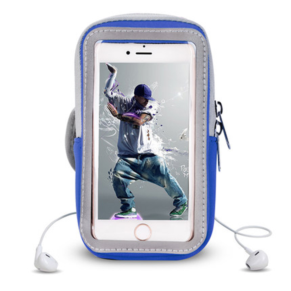 6" Waterproof Running Sports Armband For Huawei P10 P20 P30 Honor 20 10 9 9X 8X 8A 8C 7C Nokia 5 6 8 9 OnePlus 7 Pro Phone Cases: Blue 3