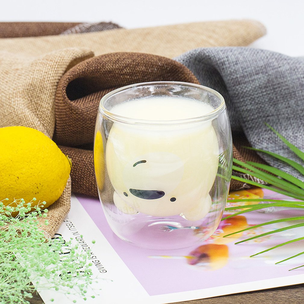 Cartoon Leuke Melk Mok Kat Klauw Beer Varken Double Wall Cup Koffie Mok Student Water Fles Rode Wijn Glas kinderen