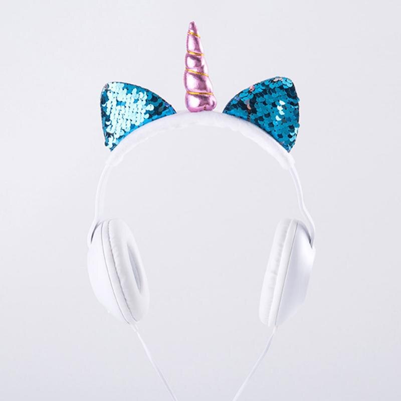 Cute Cat Ear Headphone Unicorns 3.5MM Wired Kids Headphones Earphone Gaming Headset For Mobile Phone/computer Universal: 06