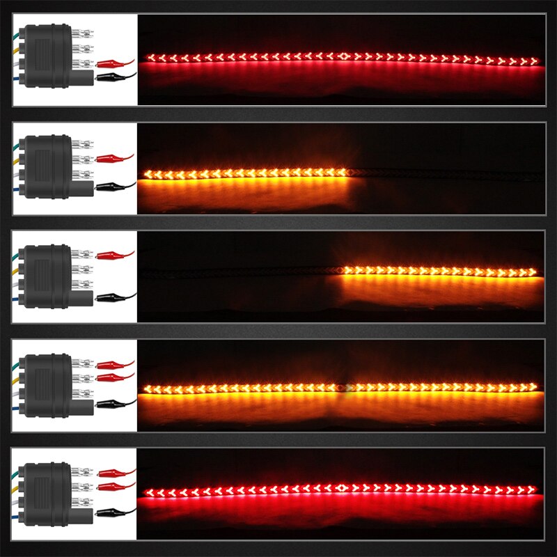 48inch Truck Tailgate LED Strip Light Bar high low beam Triple-row With Reverse Brake Turn Signal For Pickup SUV trailer VAN