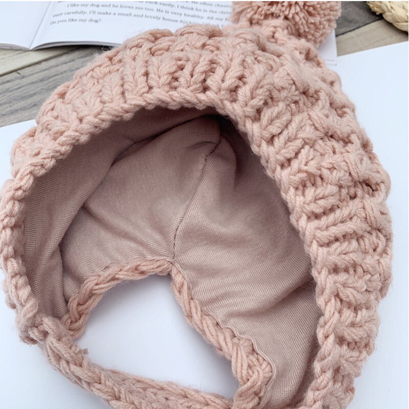 hiver bébé fille chapeau Pom Pom tricot épais enfants chapeau bébé garçon casquette Elf enfant en bas âge chapeaux 1PC