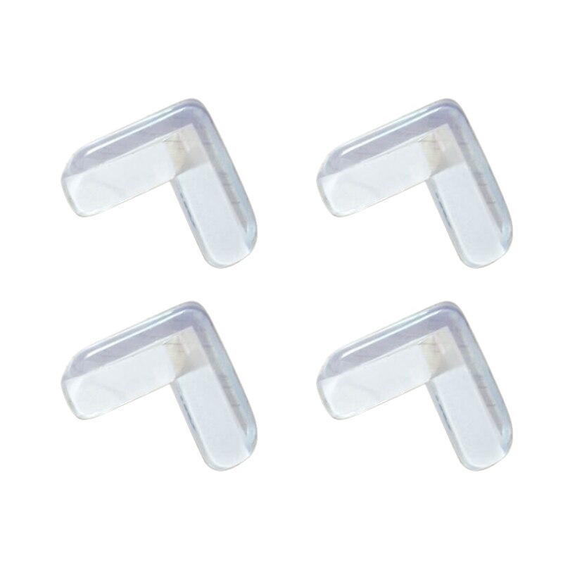 1/4 Pcs Baby Tafel Hoek Beschermende Verdikte Glas Pvc Hoek Guard L-Vormige/Smiley Transparante Kinderen Veiligheid Anti-Collision: 4pcs L