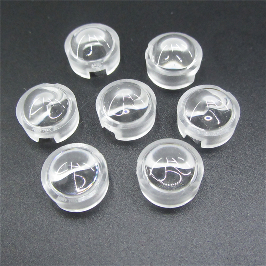 50 Uds 13mm lente 15 30 45 60 90 100 grados 13mm Mini IR LED PCB lente angular para 1W 3W 5W LED lámpara convexa lentes