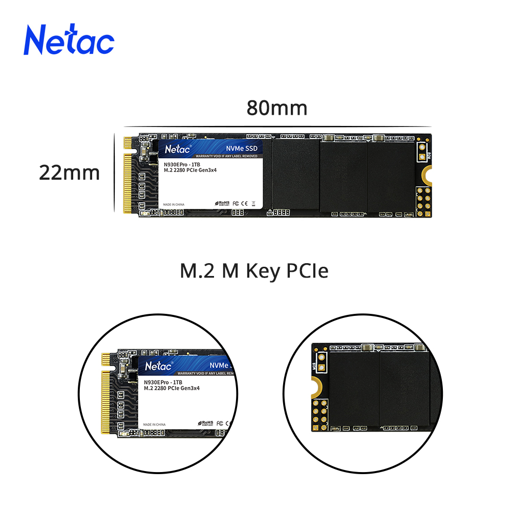 Netac SSD nmve M2 128GB 256GB 512GB 1TB SSD Drive M.2 2280 PCIe Internal Solid State Hard Disk for laptop