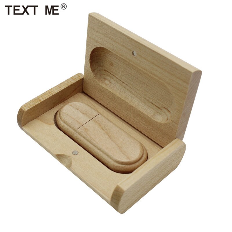 TEXT ME Maple wood usb+box LOGO print usb flash drive pen drive 4GB 8GB 16GB 32GB 64GB usb2.0 pendrive photography