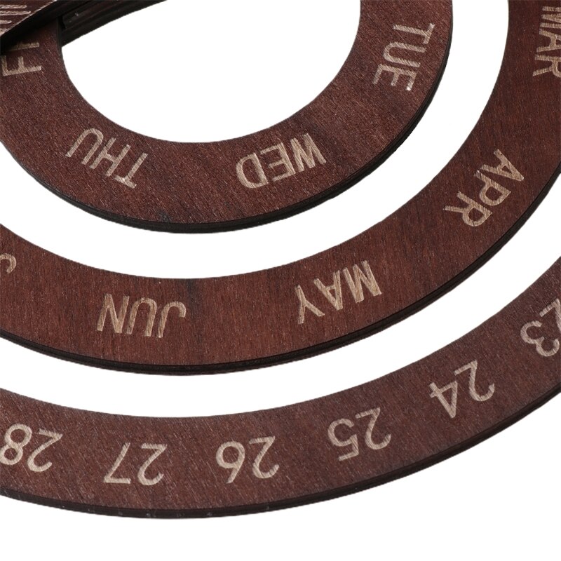 Wooden Moon Perpetual Calendar DIY Adjustable Family Birthday Reminder Sign Board Wall Hanging Crafts for Home Office School