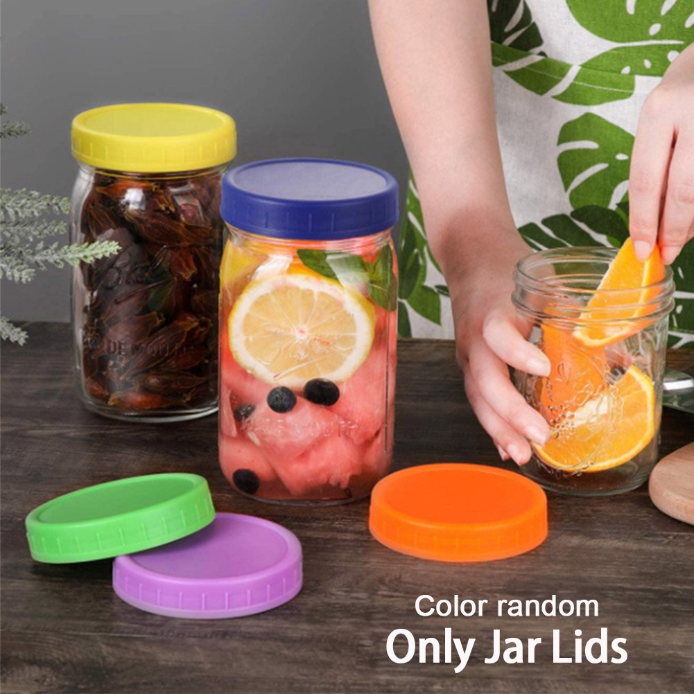 10pcs Wide Mouth Canning Replacement Parts Mason Jar Lids Leak Proof Storage Caps Kitchen PP Glass Bottles Reusable Anti Scratch