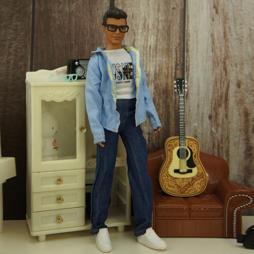 Ken Doll-ropa vaquera, chaqueta vaquera, abrigo, pantalones, Sudadera con capucha, muñeca, novio, ropa Ken, uso diario, traje informal, accesorios para muñecas de 30cm