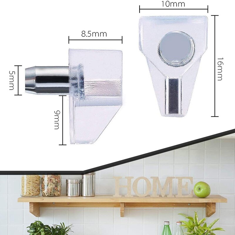 100 Stck Klar Regal Unterstützung Heringe-5mm Schrank Regal Clips, Regal Halfter Stifte Halterung Stahl Stift für Schrank Möbel