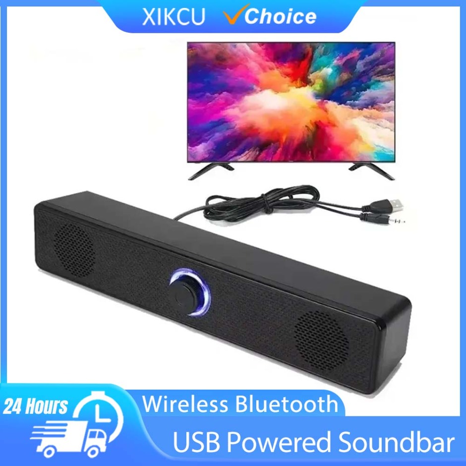 Trådlös bluetooth- och pc-soundbar-högtalare med kabelanslutning usb-driven soundbar för tv pc bärbar dator gaming hemmabio surroundljudsystem