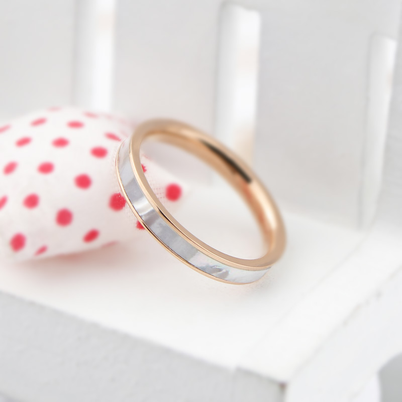 Mooie Een Cirkel Schelpen Ring Voor Vrouwen Rvs Goede Goud En Rose Goud Kleur Sieraden Ring