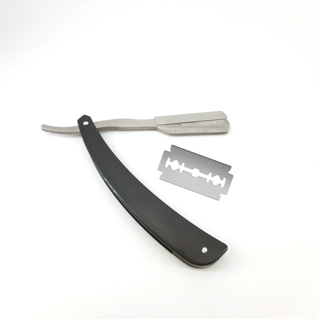 Stainless Steel Straight Edge Razor Barber Manual Beard Shaver Folding Shaving Razor Barber Shaver Tool with one Blade: Type D