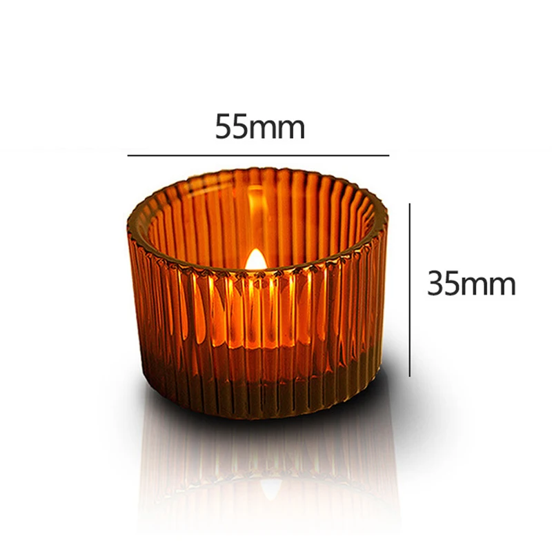 Pack of 10 Glass Small Tea Light Candle Holder for Table Decor,Home Decor,Church Housewarming Candle Pillar Holder Brown
