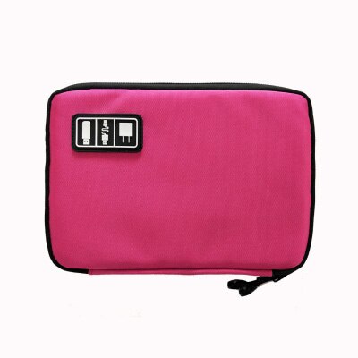 Digital Cable Bag Men Travel Gadgets Pouch Power Cord Charger Headset Organizer Drive Electronic Suitcase Accessories: Rose red