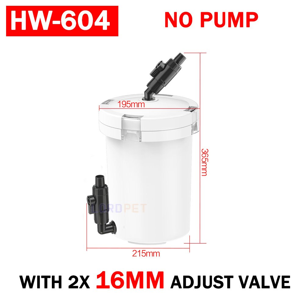 Sunsun 14w 800l/h External Filter With 16mm Inlet Outlet Powerful Bucket Biochemical Sponge Canister Filter 604B 220v: HW-604