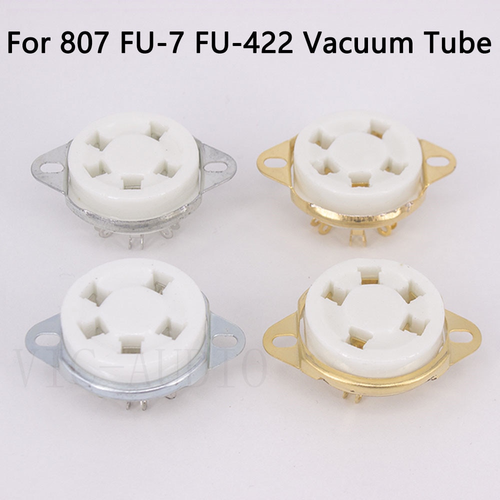 2PCS Ceramic Tube Socket GZC5-2 5Pins Electron Tube Seat For FD422 24 37 46 27 FU-7 807 Vacuum Tube Amplifier HIFI DIY