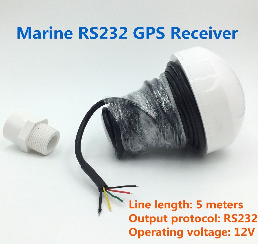 Voor marine 12 v RS232 GPS ontvanger, RS-232 GNSS GPS ontvanger, paddestoelvormige case, 4800 baudrate, module met antenne 5 meters