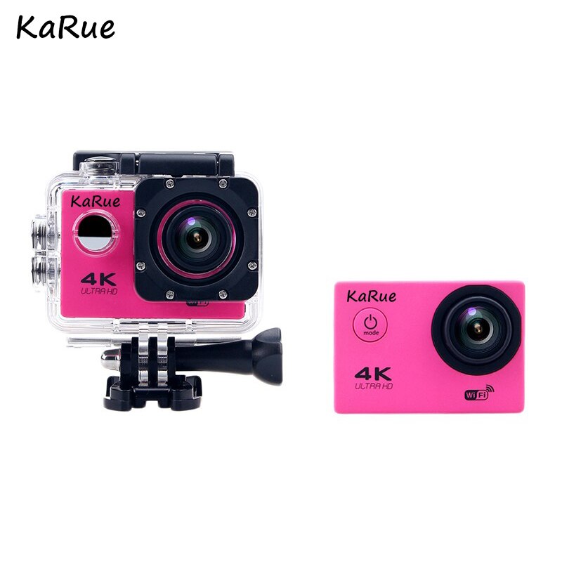 KaRue F60/F60R Action Camera Underwater Ultra HD 4K WiFi 30M Outdoor Sports Camera 2.0" LCD 1080p 60fps Camera Free S: Pink / F60R