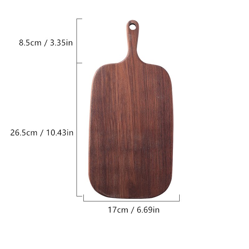 Kitchen Wooden Chopping Blocks Beech Walnut Cutting Board Pizza Bread Fruit Sushi Tray Hangable Non-slip Kitchen Tools: Walnut B