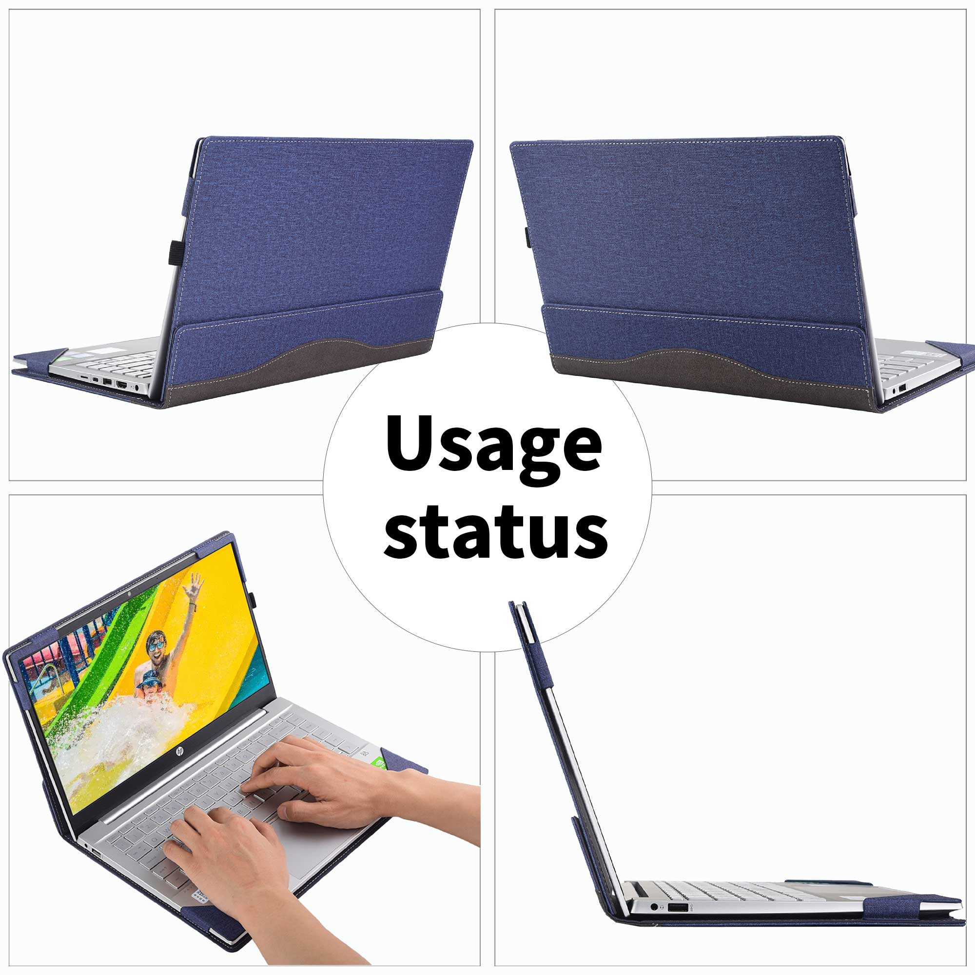 Hülle für HP Pavillon x360 Cabrio, Modell 14-ek, Serie 35,6 cm (14 Zoll), Laptop-Hülle, unisex, tragbar, PU-Leder, Schutzhülle,