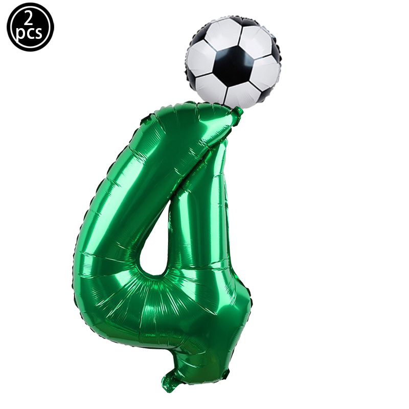 2pcs/lot 32inch Green Number Foil Ballons 18inch Soccer Helium Ballons Football Soccer Birthday Parti Sports Themed Party Decors: Light Grey