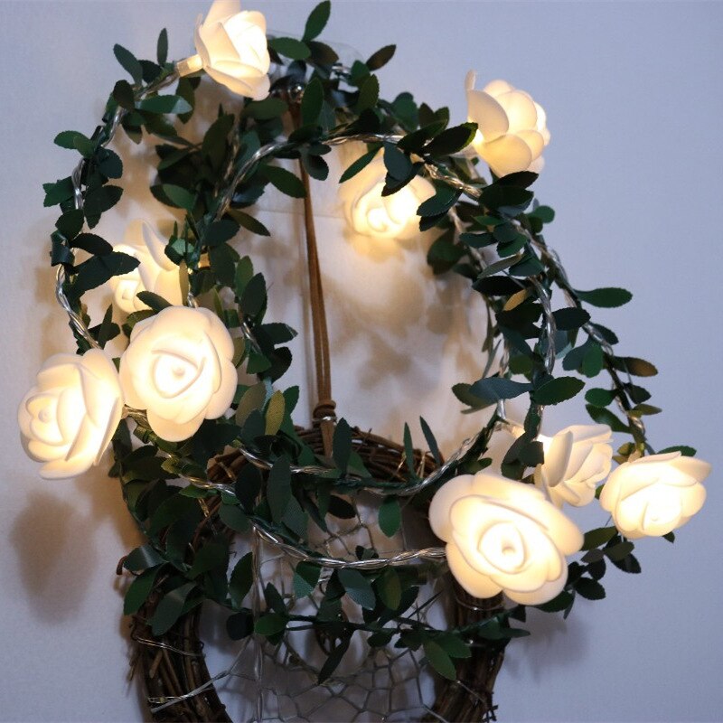 20/40led Rose Flower Led Fairy String Lights USB Battery Powered Wedding Christmas Lights Garland Decorations for Home Outdoor