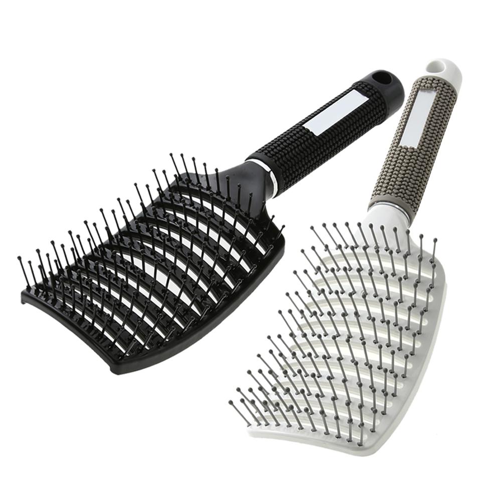 Ribs Comb Hairbrush Big Bent Comb Wet Plastic Nylon Massage Hair Care men Styling Hair Combs Hair Accessories