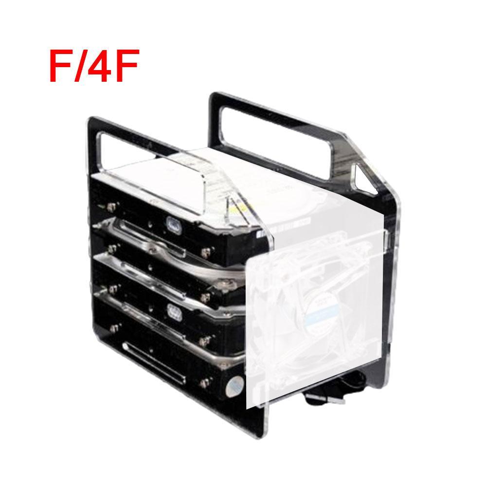 DIY Acryl Festplatte Halterung transparent Festplatte Regal Schreibtisch Computer Externe Speicher Kasten HDD Festplatten KäFeige: Schwarz 4F