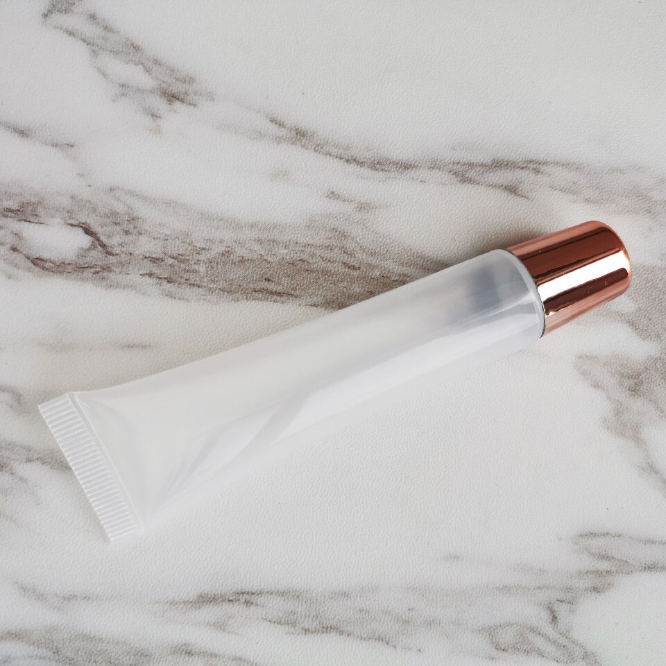 Tube transparent à pression pour le maquillage, or Rose, 15ml, contenant vide pour Gloss à lèvres, baume à lèvres, doux, à faire soi-même, 20 pièces/lot