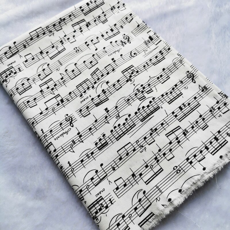Tessuti in tessuto di cotone con stampa di Nota musicali tessuto economico per maschera larghezza 110cm panno per materiale patchwork cucito fai-da-te: 1 / 100X110cm