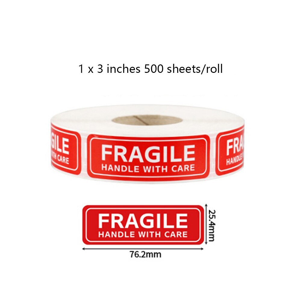 500Pcs Fragile Stickers Warning The Goods Please Handle With Care Stickers Roll Warning Labels Stickers Aesthetic DIY Supplies: 1x3 inch