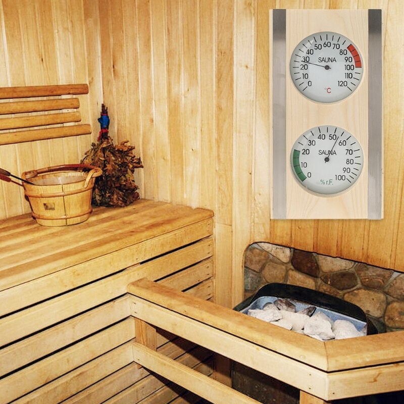 Hygromètre et hygromètre de Style Vertical, jauge de température et d'humidité, Grain de bois, tenture murale, Sauna, salle, utiliser l'hygrothermographe