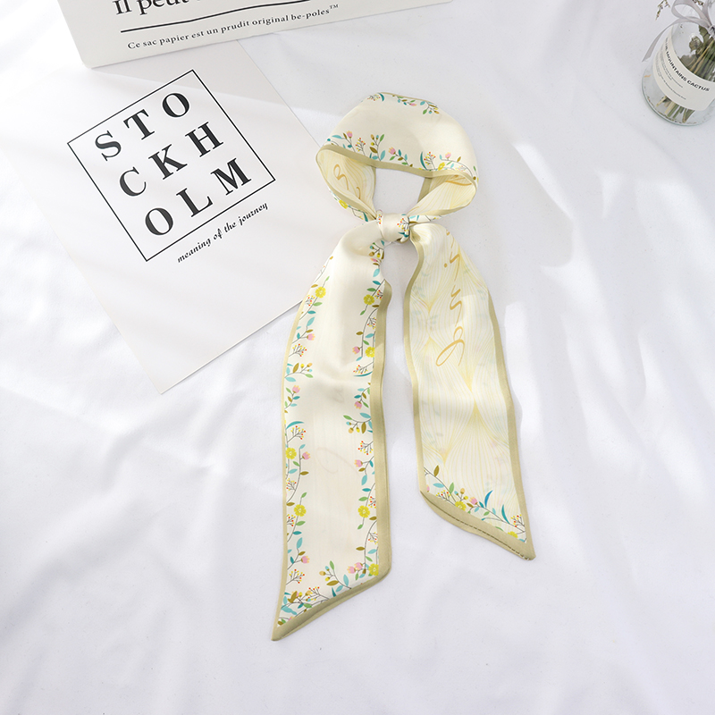 100Cm * 7Cm Zomer Lange Mode Vrouwelijke Kleine Sjaal Sjaals Vrouwelijke Bloemen Haar Lint Haarband Vrouwen Skinny Sjaal vrouwen: 1