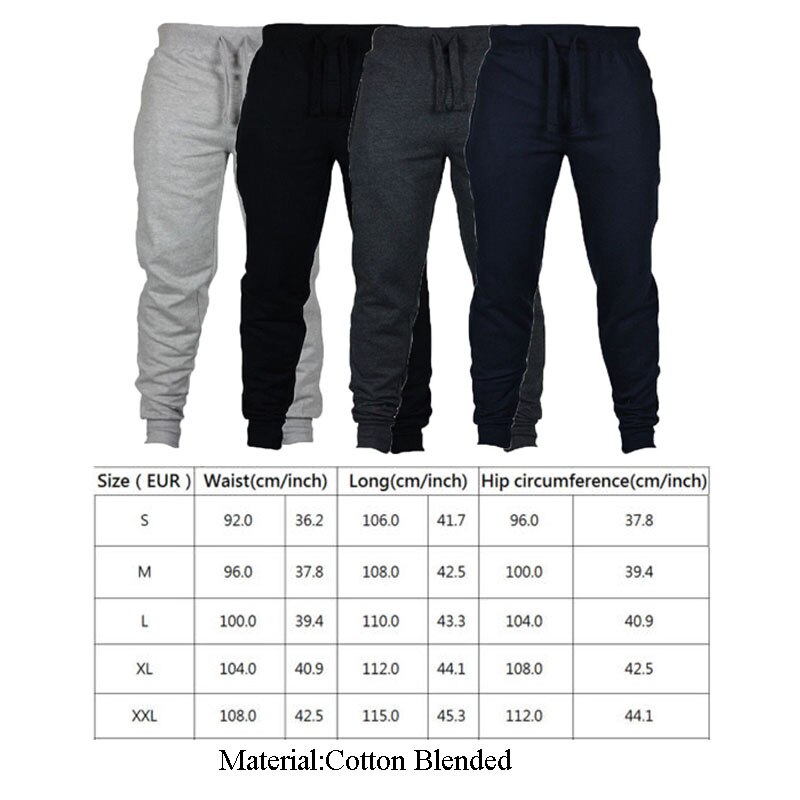 Men Workout Sweatpants Sport Track Pants Gym Fitness Training Causal Trousers Sweatpants Cotton Elastic Trouser