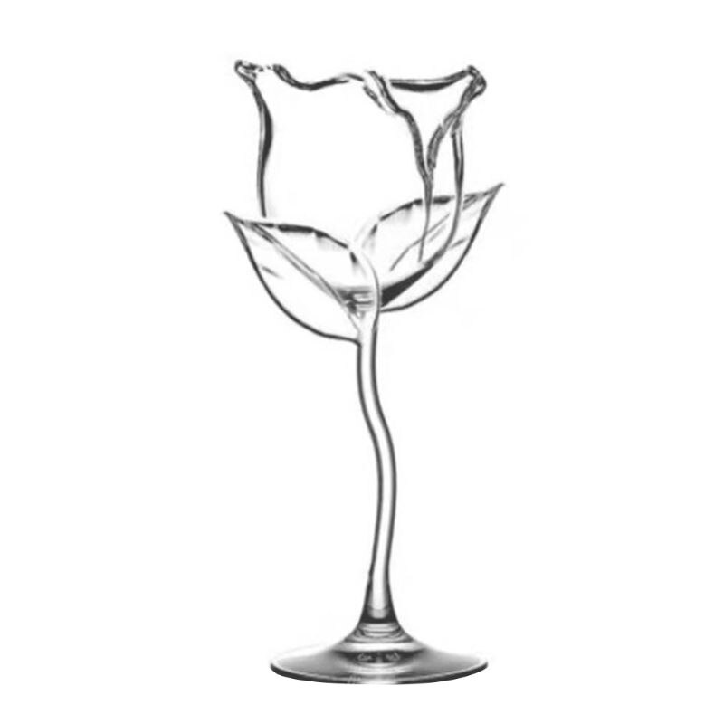 Fancy Red Wine Goblet Wine Cocktail Glasses 100ml Rose Flower Shape Wine Glass Party Barware Drinkware