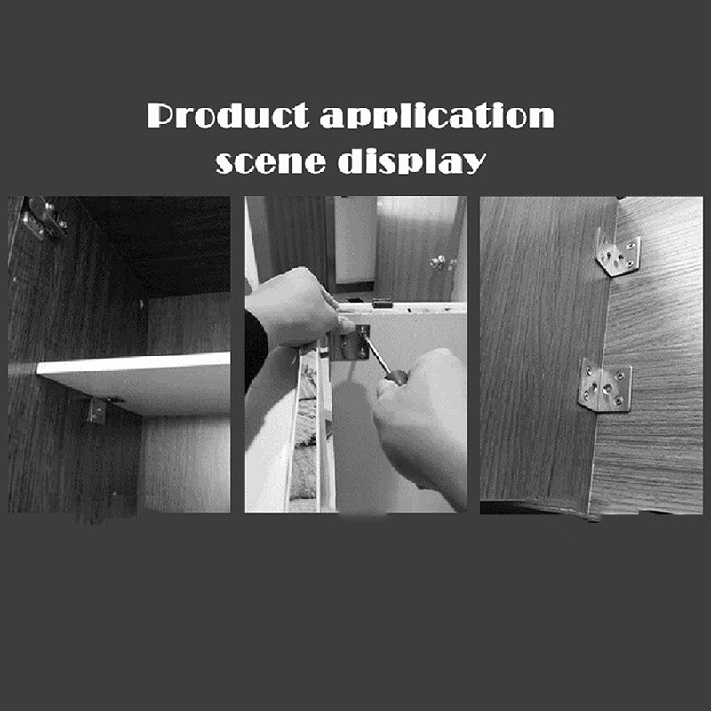 4/10/20PCS 90 Degree Metal Corner Braces Brackets Right Angle L Shaped Bracket Shelf Support Brackets for Wood Shelf Furniture