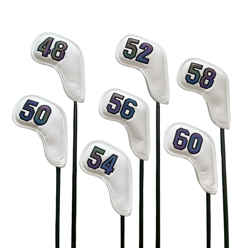 Golf Wedge Head Covers Magneet Close Cover Wiggen Headcovers Nummers 48 50 52 54 56 58 60 Graden Wit/zwart Golf Iron Cover
