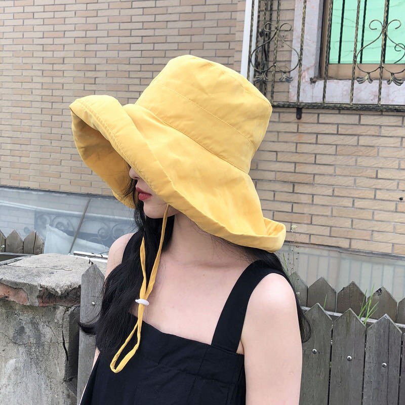 Summer Big Brim Sun Hat For Female Seaside Sun Protection UV Cap Japanese Wild Fisherman Hat Korean Version