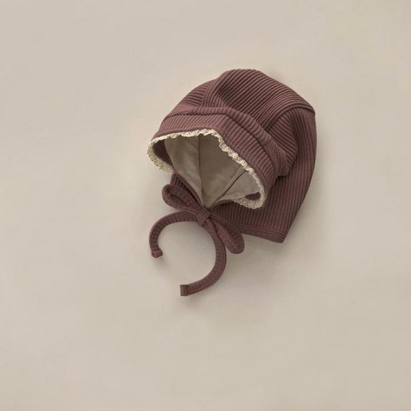 Primavera autunno carino nuovi cappelli tinta unita 2022 neonate cappellini moda fiocco in pizzo fascia per capelli 0-24 mesi